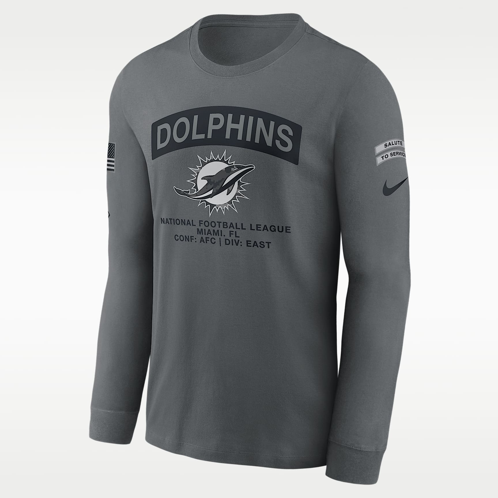 Miami Dolphins Salute to Service Men's Nike NFL Long-Sleeve T